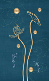 抽象荷塘浮雕画