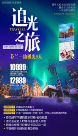 欧洲 北极光芬兰 旅游海报