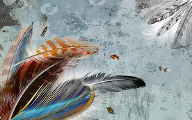 北欧羽毛背景墙