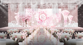 粉色婚礼仪式区