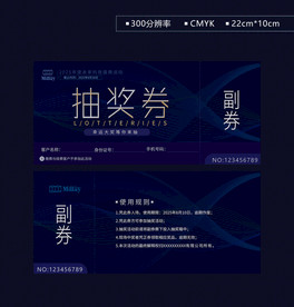 蓝色高档科技企业抽奖券
