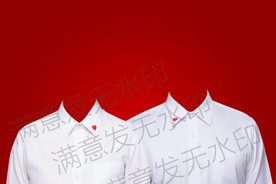 结婚证件照白衬衫