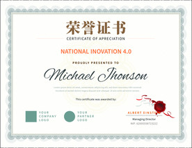 荣誉证书时尚横版证书