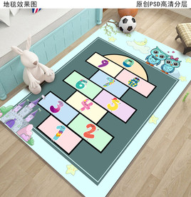 可爱卡通儿童房地毯地垫