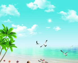 蓝天大海沙滩海景