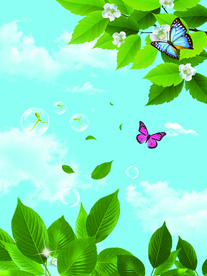 春天蓝天白云风景