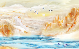 欧式新石纹背景墙 TIF分层