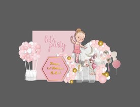 芭蕾公主签到迎宾合影舞台背景