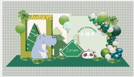 森系动物主题签到迎宾舞台背景