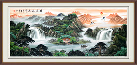 左右逢源山水画国画