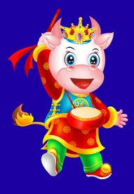 牛年门画牛年门贴牛年大吉卡通牛