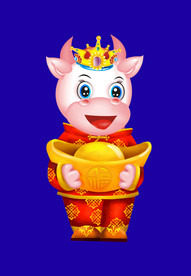 牛年门画牛年门贴牛年大吉卡通牛