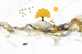 新中式意境山水背景图