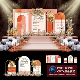 莫兰迪橙色婚礼