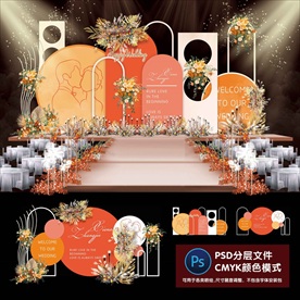 莫兰迪橙色婚礼