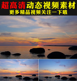 天空日落晚霞海面海洋视频素材