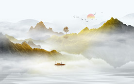 意境水墨山水画