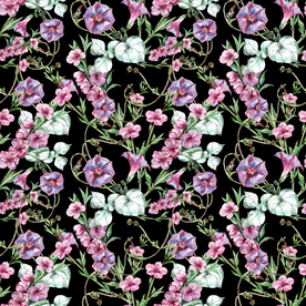 链条 喇叭花 小碎花 复古