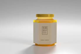 透明玻璃蜂蜜罐子样机