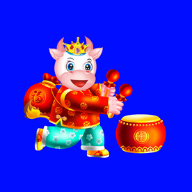 卡通牛牛年门画牛年门贴