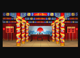戏曲舞台背景金殿效果图
