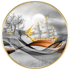 麋鹿一帆风顺装饰画