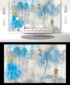 山水情电视背景墙