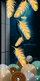 轻奢侈羽毛玄关