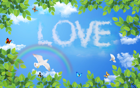 蓝天白云家装吊顶装饰画