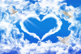 蓝天白云吊顶装饰画