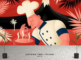 美食装饰画背景墙