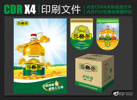 菜籽油标签海报挂旗纸箱设计