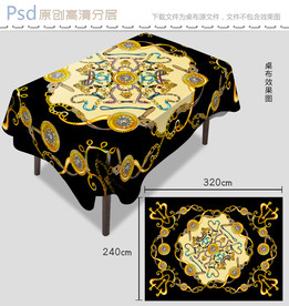 欧式宫廷复古花纹桌布设计