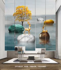 新中式麋鹿卷帘