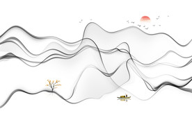 中式水墨山水画