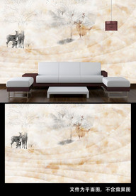 大理石森林麋鹿