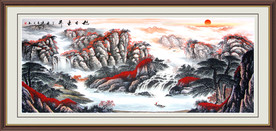 旭日东升 山水画