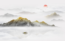 意境水墨山水画