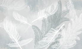 白色羽毛浅灰电视墙