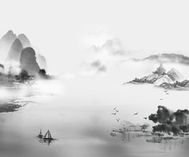 新中式水墨山水图片