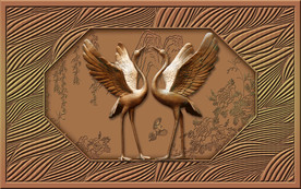 立体铜雕艺术花纹背景