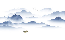 新中式水墨山水画