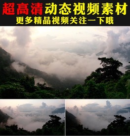 清晨大山云雾缭绕云海视频