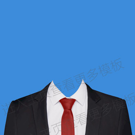 红色领带西装模板