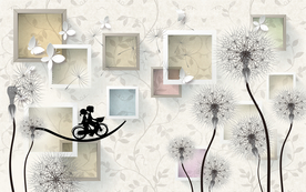 浪漫蒲公英背景装饰画