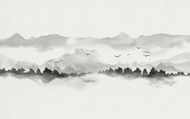 新中式抽象水墨山水图片