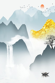 新中式山水玄关