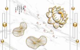 金色莲花大理石背景