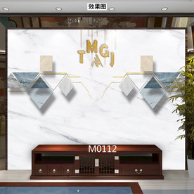 轻奢几何大理石背景墙