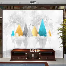 意境几何三角形背景墙